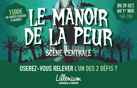 Le manoir de la peur ouvre ses portes à Lillenium, centre commercial à Lille, pour les vacances de la Toussaint 2025
