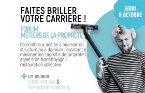 Grand forum de l'emploi dédié aux métiers de la propreté organisé par Lillenium, centre commercial à Lille